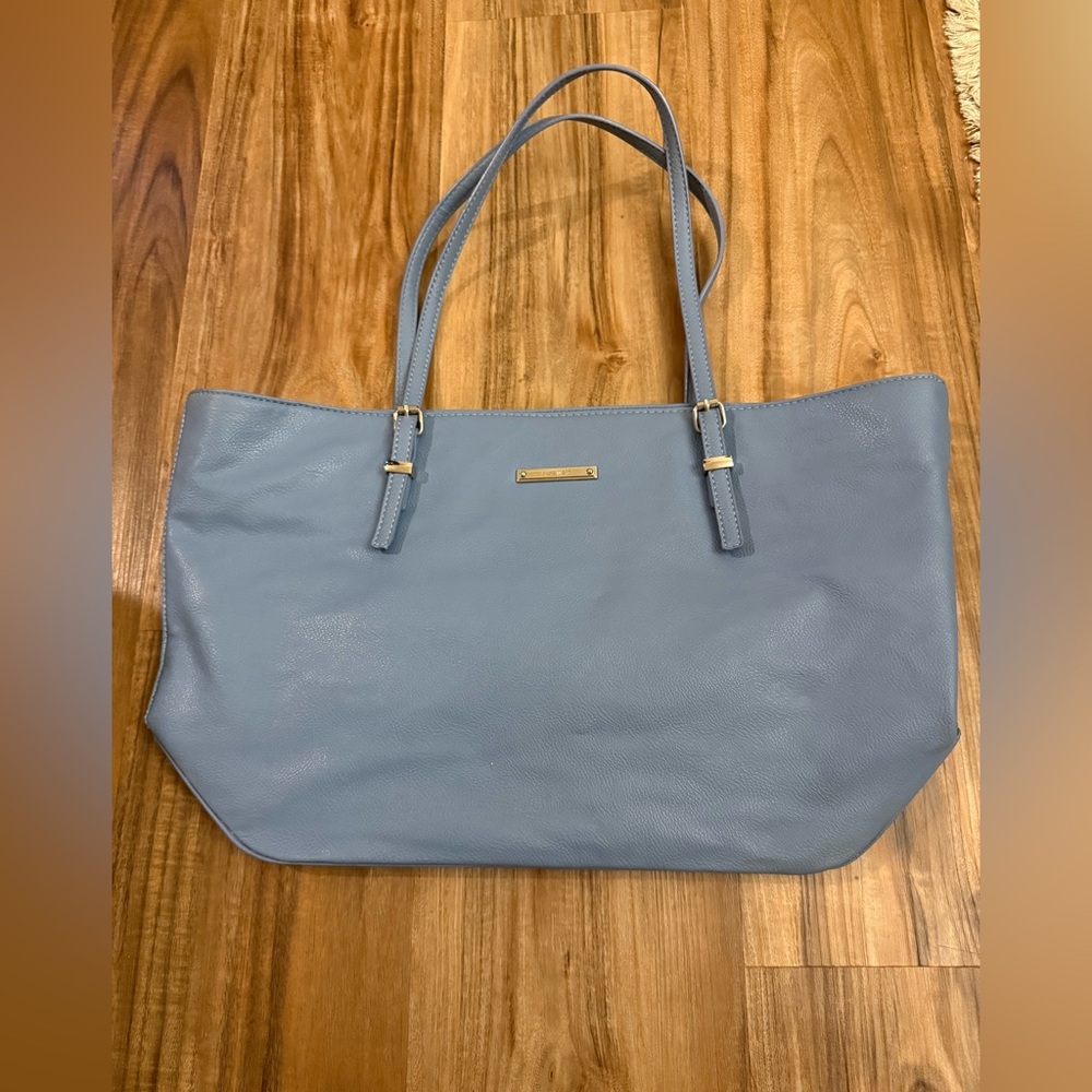 Nine West Sky Blue Periwinkle Vegan Leather Tote Bag